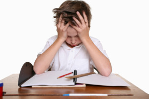A frustrated, upset child, or child with learning difficulties.